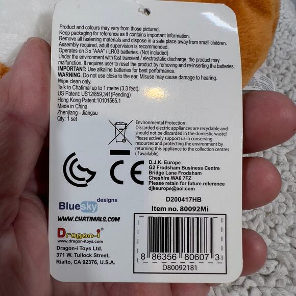 Chatimal Mini Pocket Size New Tested Works Dragon-I Toys Repeats What You Say - Picture 11 of 16